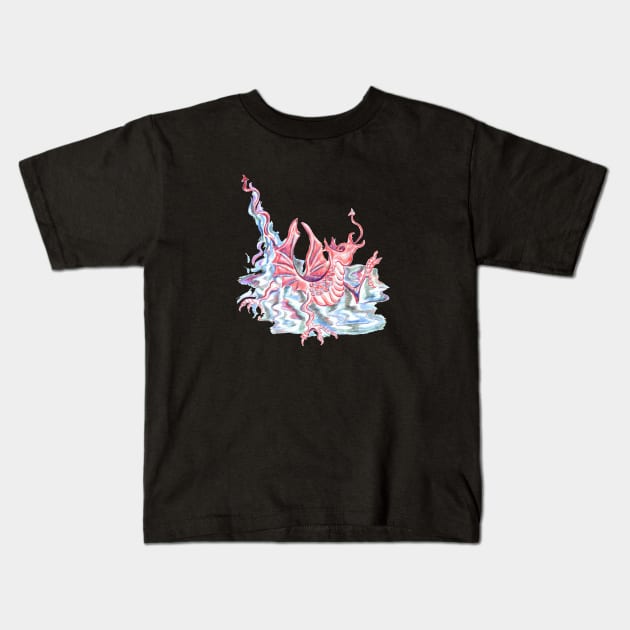 Dragon in Pool Kids T-Shirt by Michelle Le Grand